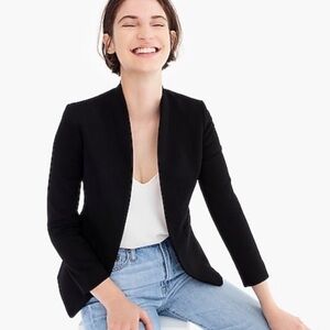 NWT J. Crew Going Out Blazer 2024 Open Front Tailored Black Size 2 Petite
